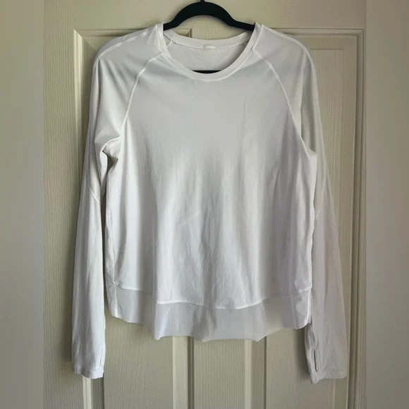 LULULEMON Quick Pace Long Sleeve White Size 8 EUC - Picture 16 of 16